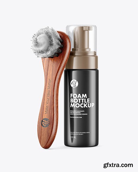 Foam Bottle with Shoe Brush Mockup 82308