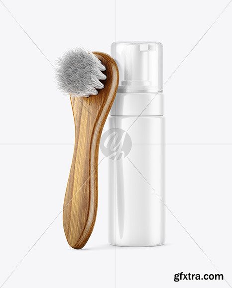 Foam Bottle with Shoe Brush Mockup 82308