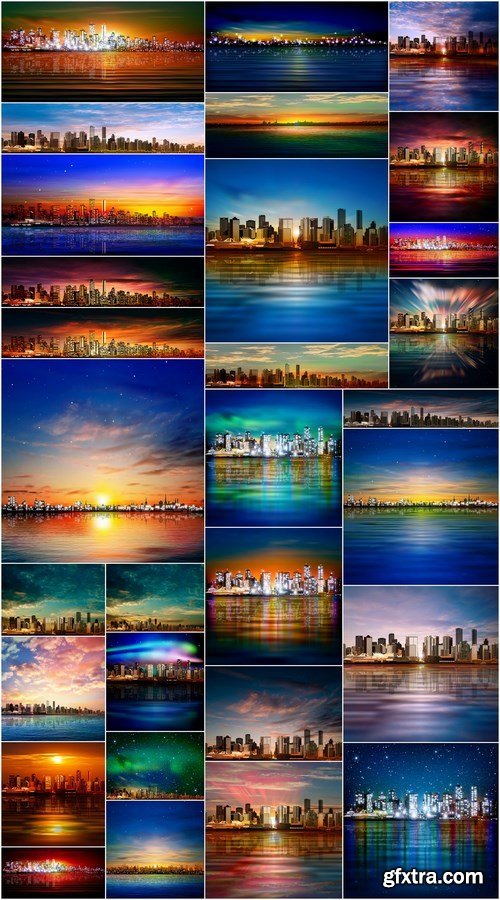 Background With Panorama City - 30xEPS Professional Vector Stock