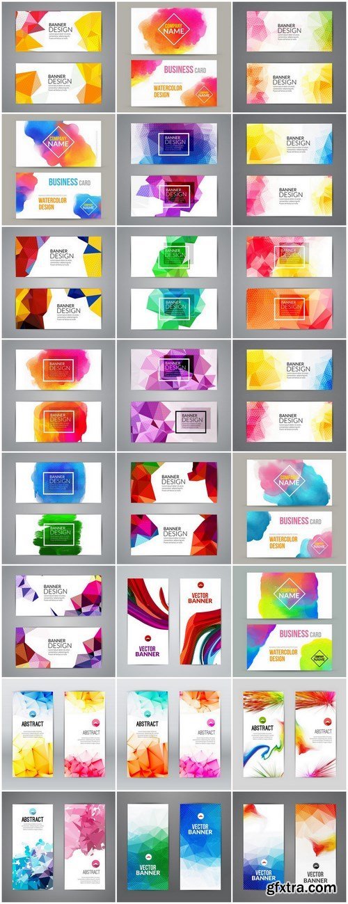 Abstract & Polygonal Triangular Colorful Design Cards - 24xEPS Professional Vector Stock