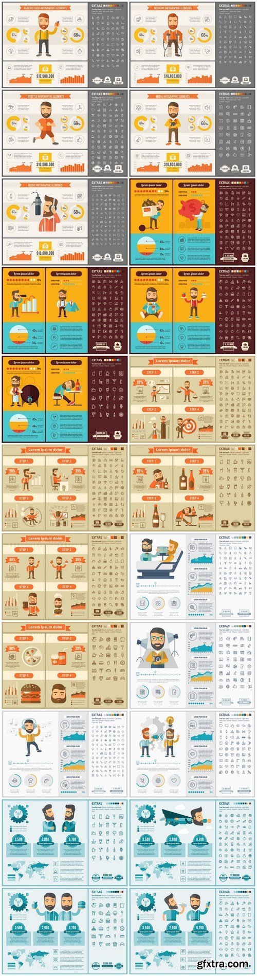 Flat Design Infographic Template - 24xEPS