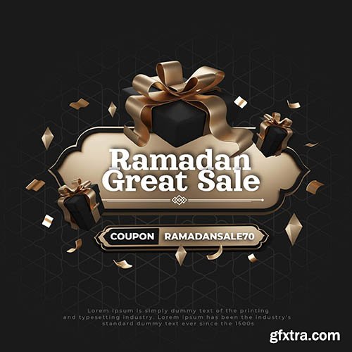 Ramadan great sale, social media post psd template 