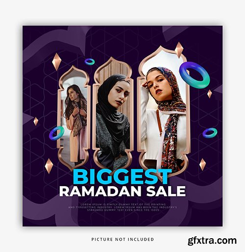 Ramadan sale, social media post template psd