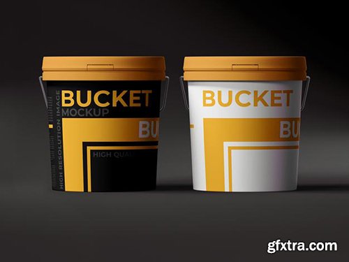 Paint plastic bucket psd mockup