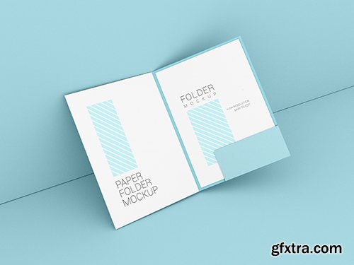 Presentation folder with a4 paper mockup psd