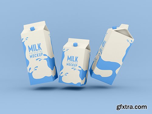 Milk psd packaging box mockup