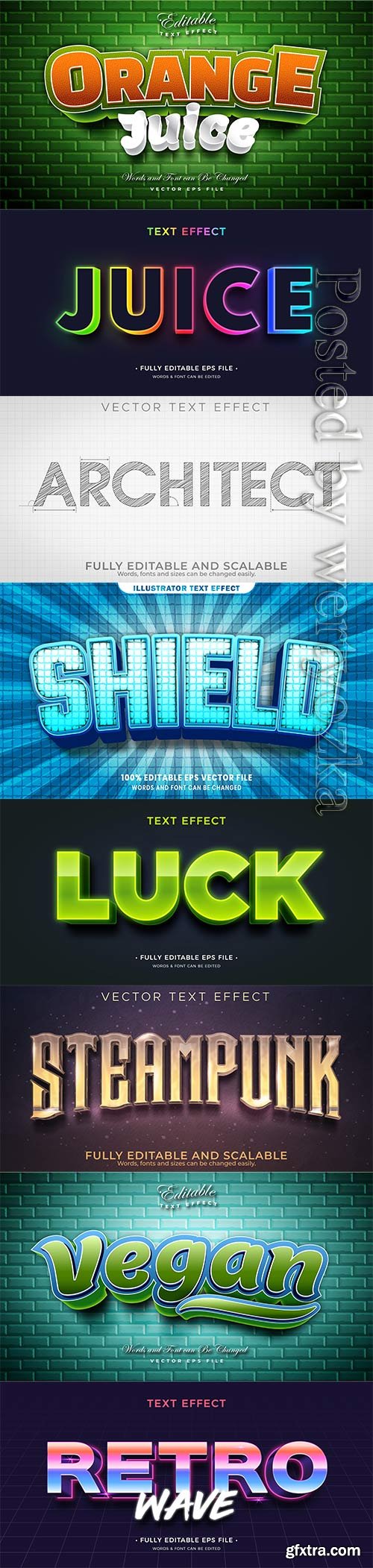 3d editable text style effect vector vol 342