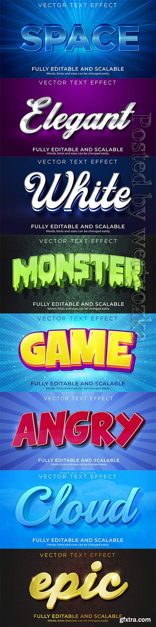 3d editable text style effect vector vol 339