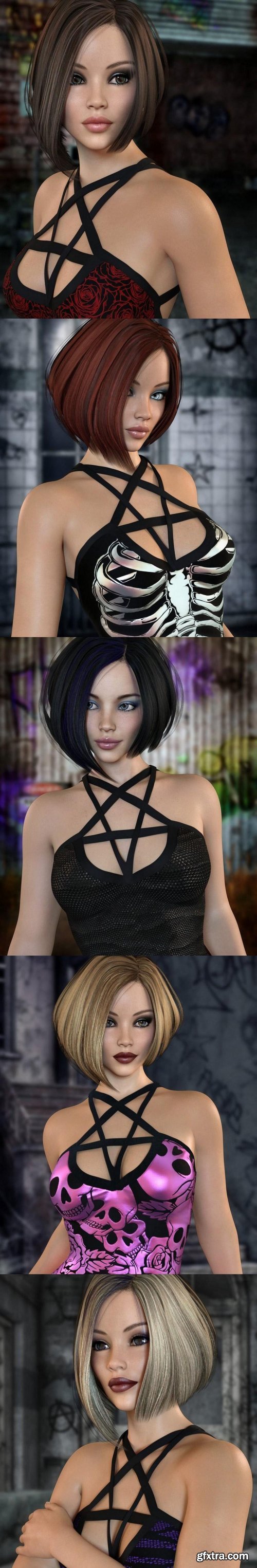 Kaylessa Hair for Genesis 3 and 8 Female(s)