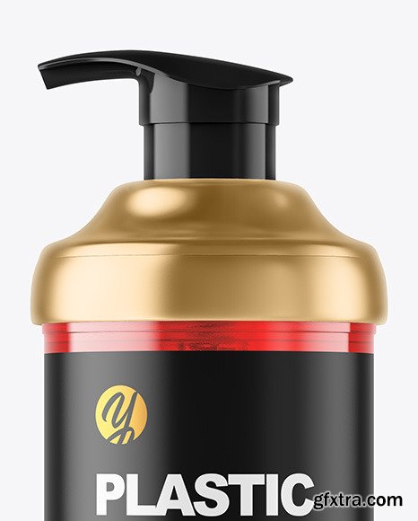 Color Plastic Cosmetic Bottle with Pump Mockup 82501