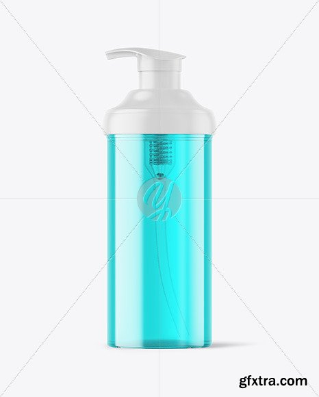 Color Plastic Cosmetic Bottle with Pump Mockup 82501