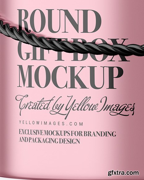 Metallic Round Gift Box Mockup 82548