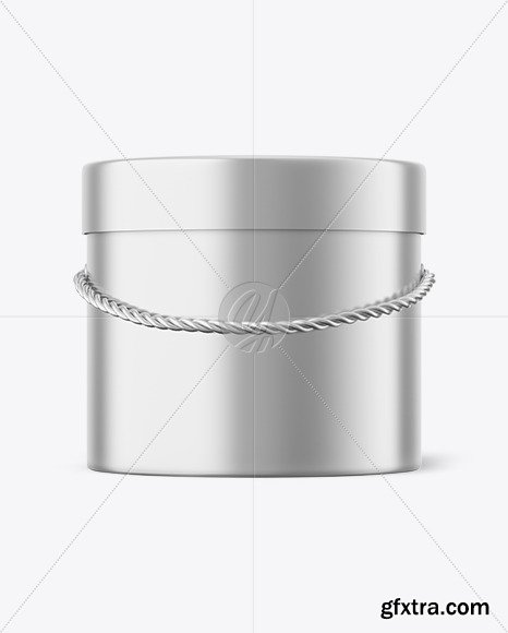 Metallic Round Gift Box Mockup 82548