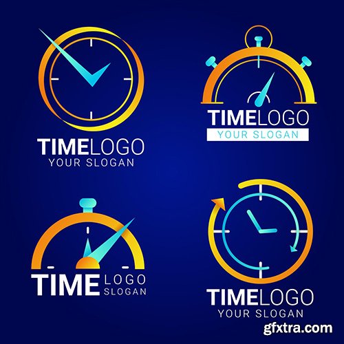 Gradient time logos pack