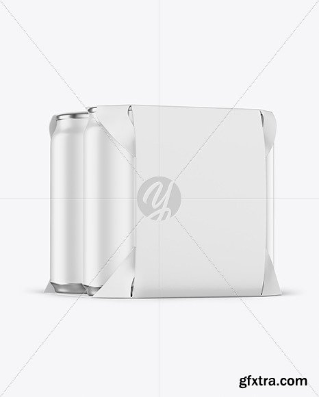 Carton Pack W/ 4 Matte Cans Mockup 82765