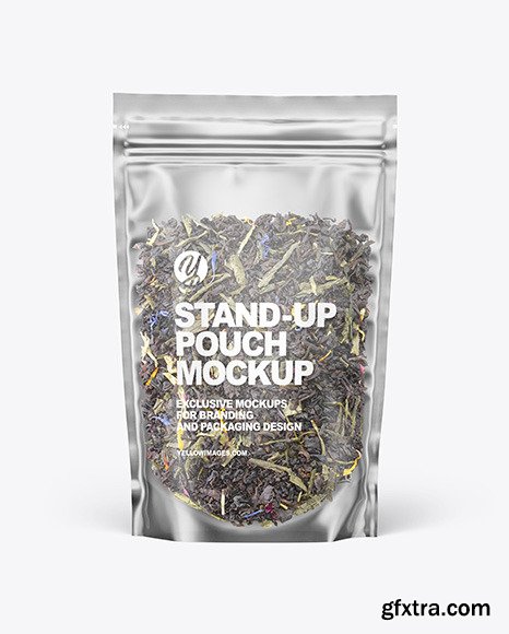 Frosted Plastic Pouch w/ Green Tea Mockup 82799