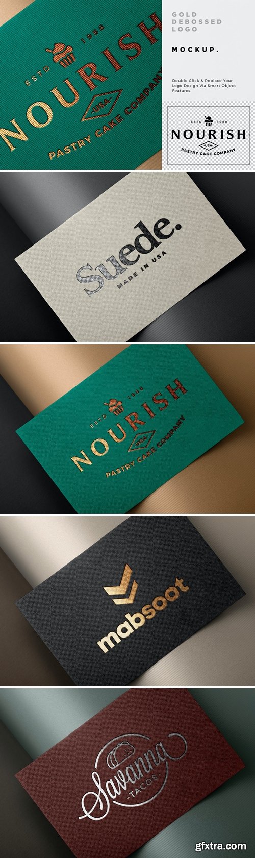 Gold Debossed Logo Mockup