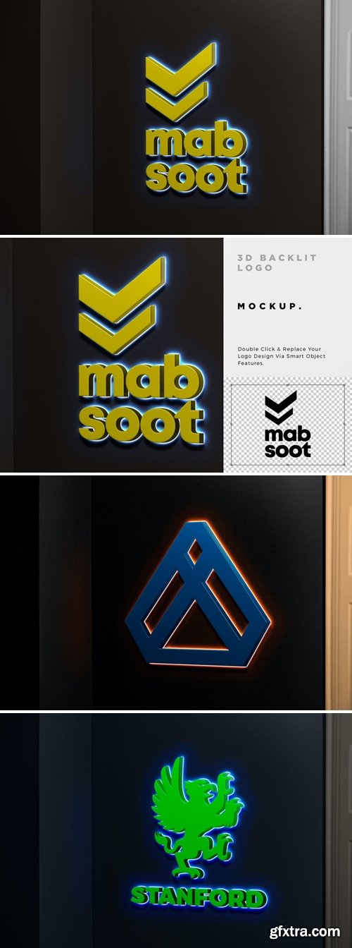 3D Backlit Logo Mockup