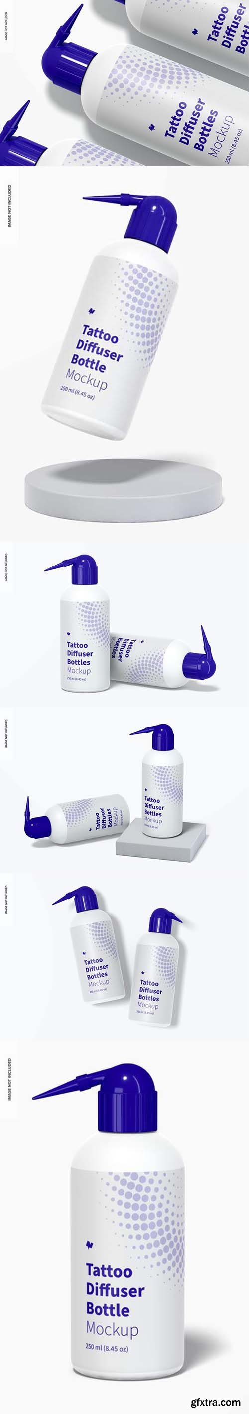 Tattoo diffuser bottles set mockup