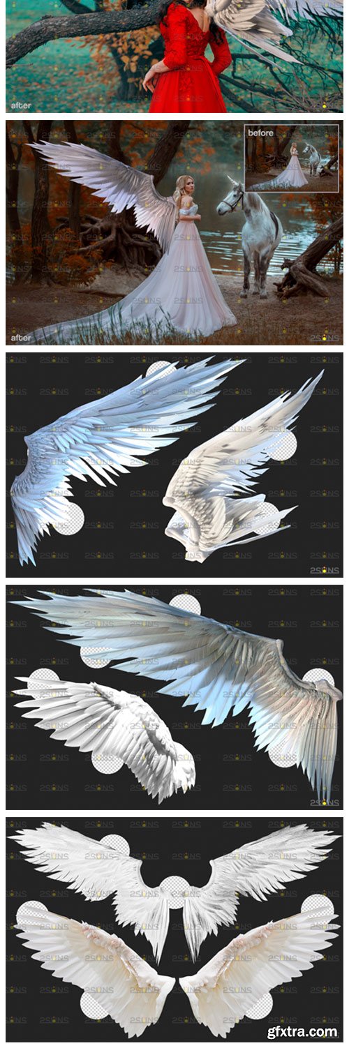 Realistic White Angel Wings Photoshop 4249899