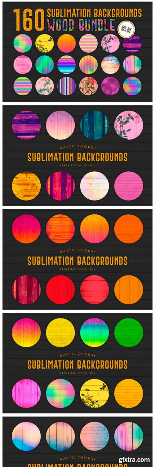 160 Sublimation Backgrounds BUNDLE 11425918