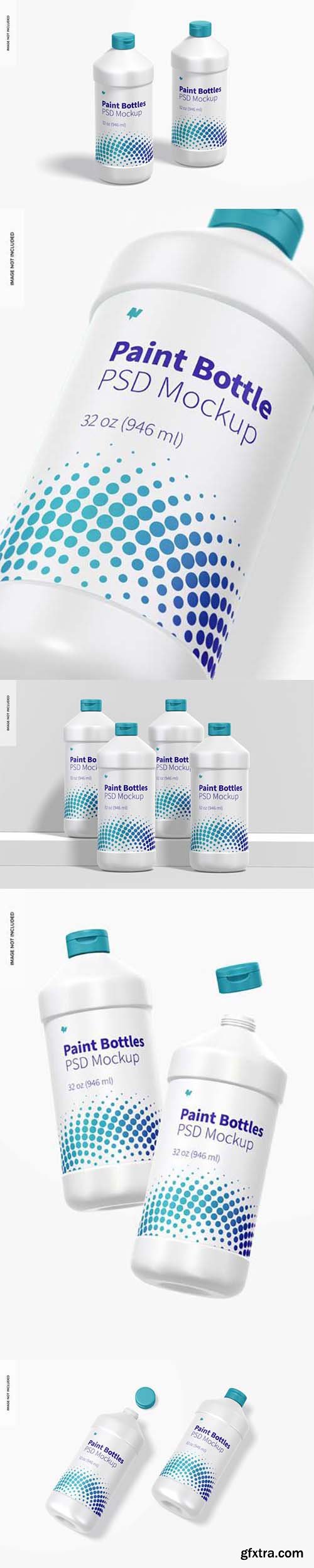 32 oz paint bottles mockup