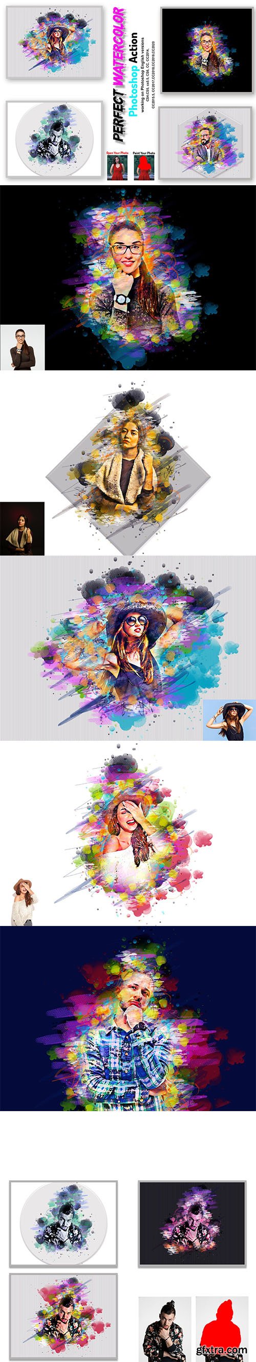 CreativeMarket - Perfect Watercolor Photoshop Action 5778907