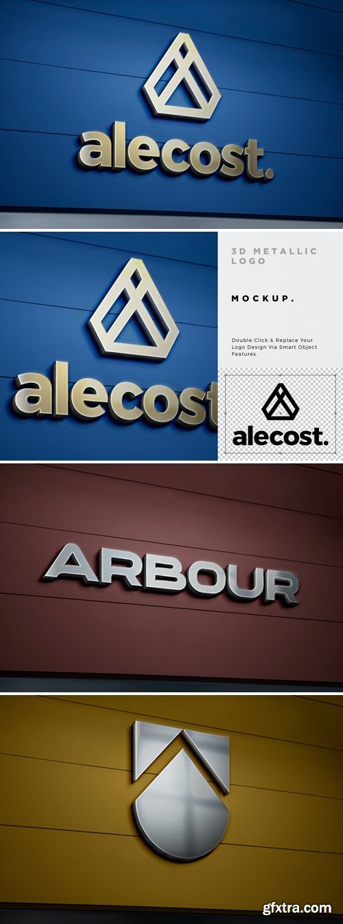 3D Metal Logo Mockup