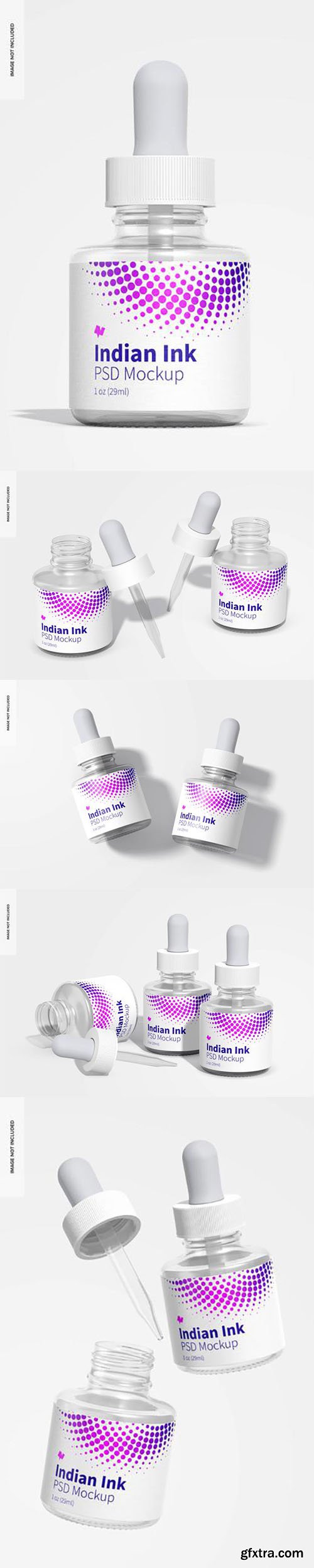 Indian ink bottles mockup