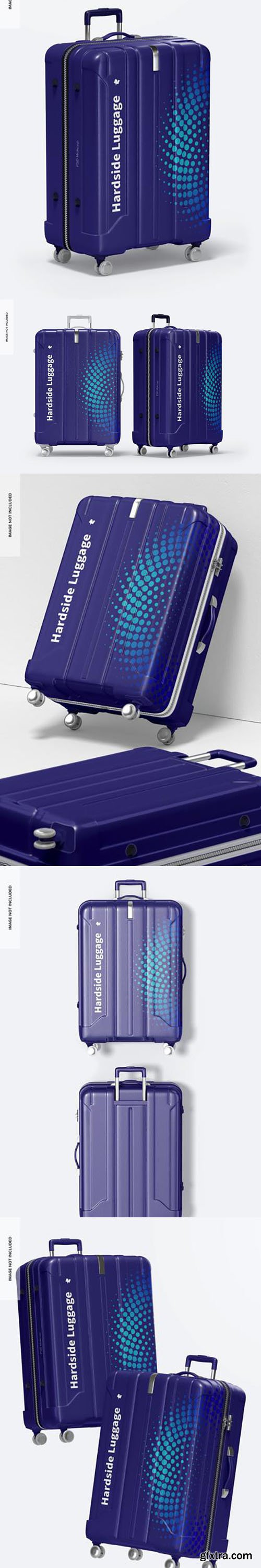 Big hardside luggage mockup