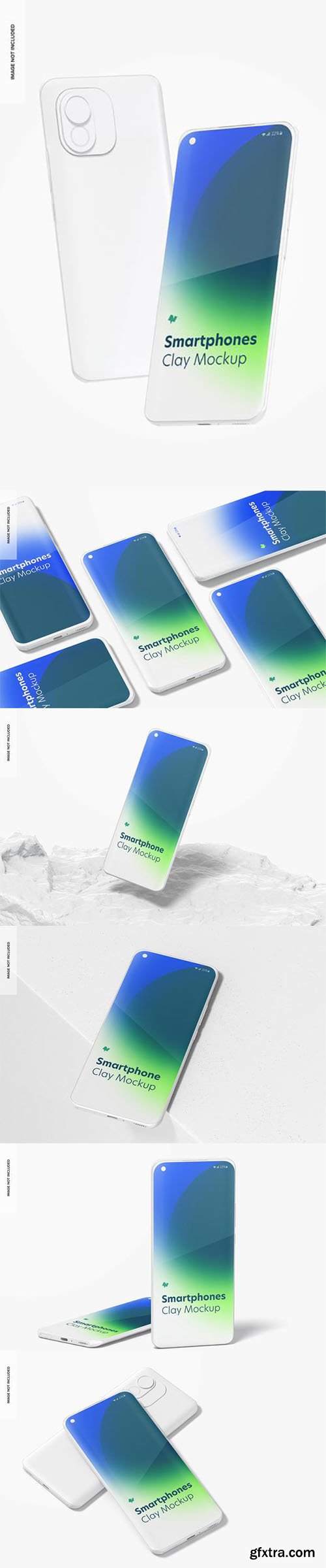 Clay smartphones mockup