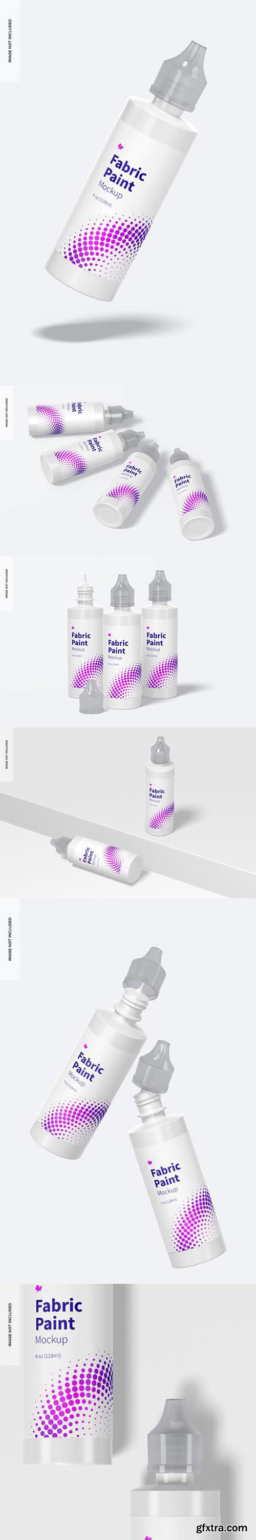 4 oz fabric paint bottles mockup