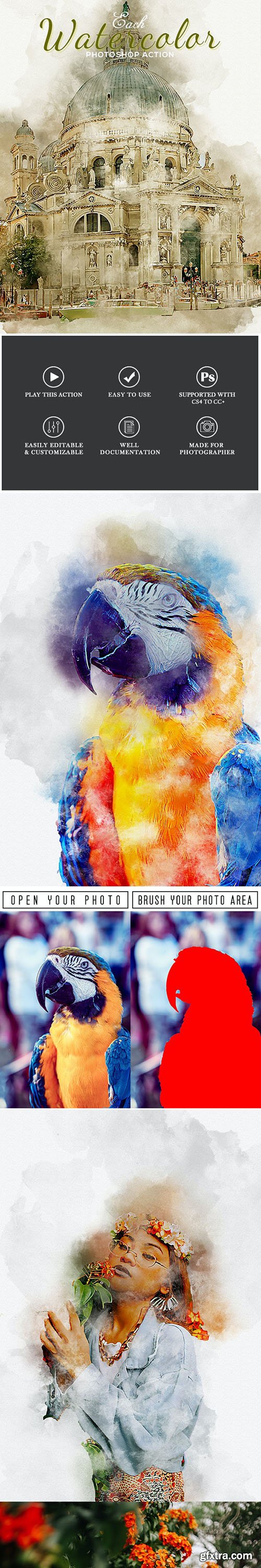 GraphicRiver - Each Watercolor Photoshop Action 27055027