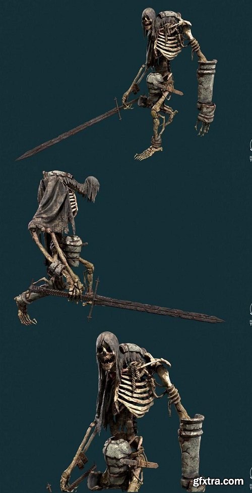 Ancient Skeleton Warrior 3D model