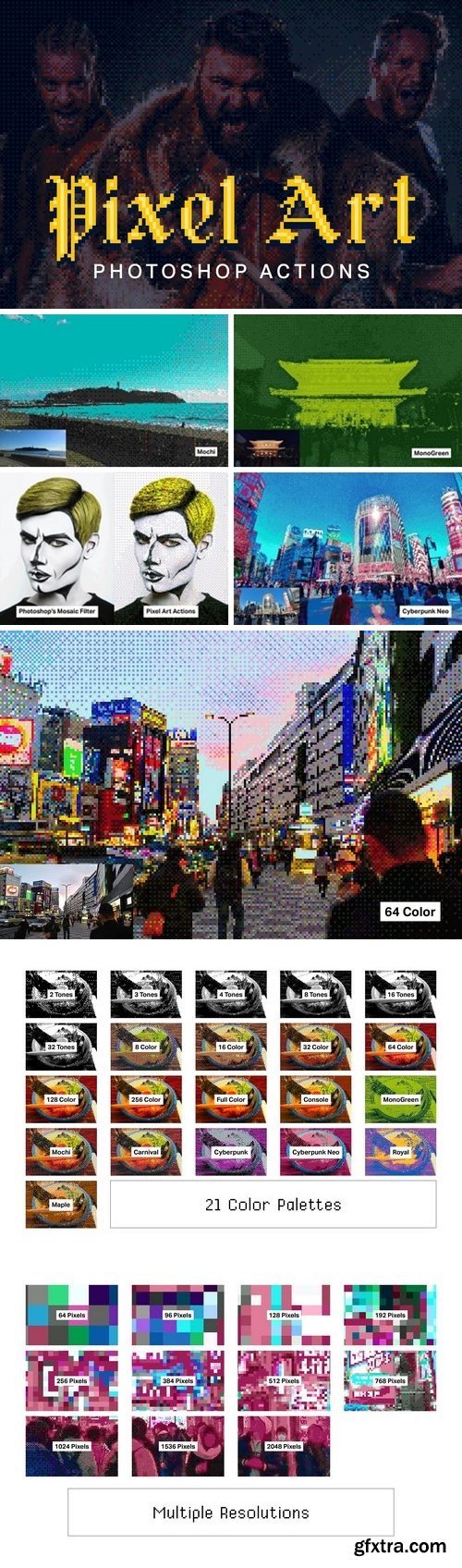 CM - 21 Pixel Art Photoshop Actions 2729440