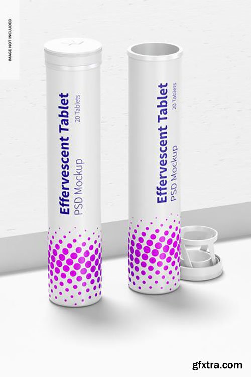 Effervescent tablet bottle mockup