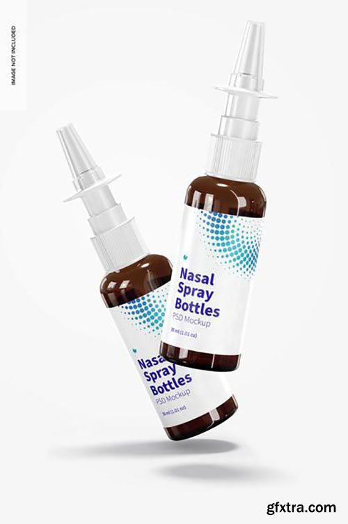 Glass nasal spray bottles mockup