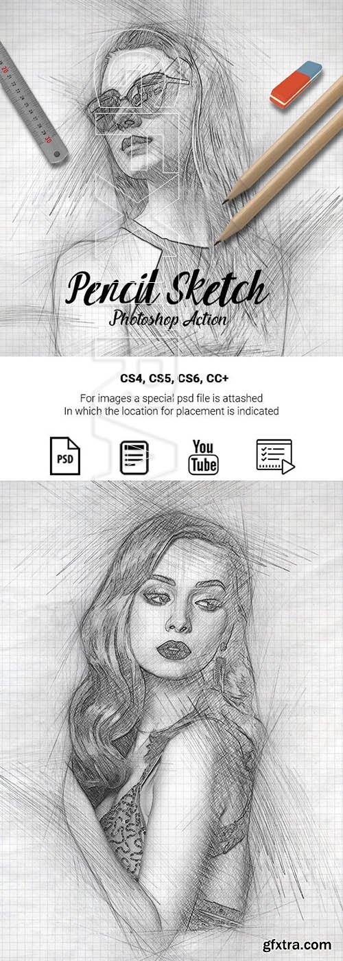 GraphicRiver - Pencil Sketch Photoshop Action 25638686