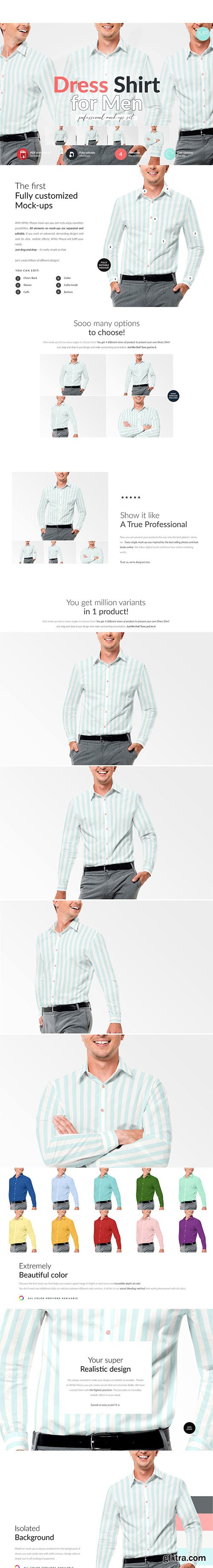 CreativeMarket - Dress Shirt for Men Mock-ups Set 6056708