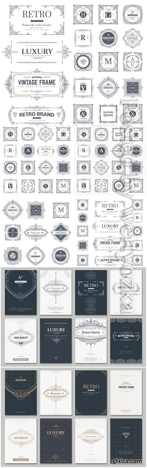 Vintage labels and emblems in vector