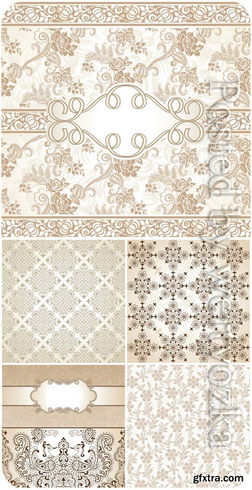 Vintage backgrounds with patterns in vector