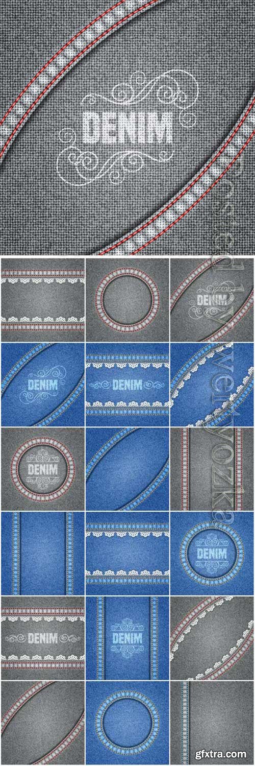 Denim backgrounds in vector