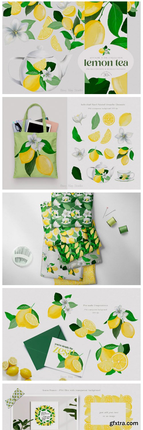 Lemon Gouache Illustrations and Patterns 11720804