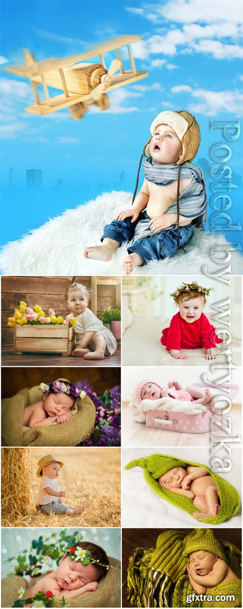 Beautiful little children stock photo