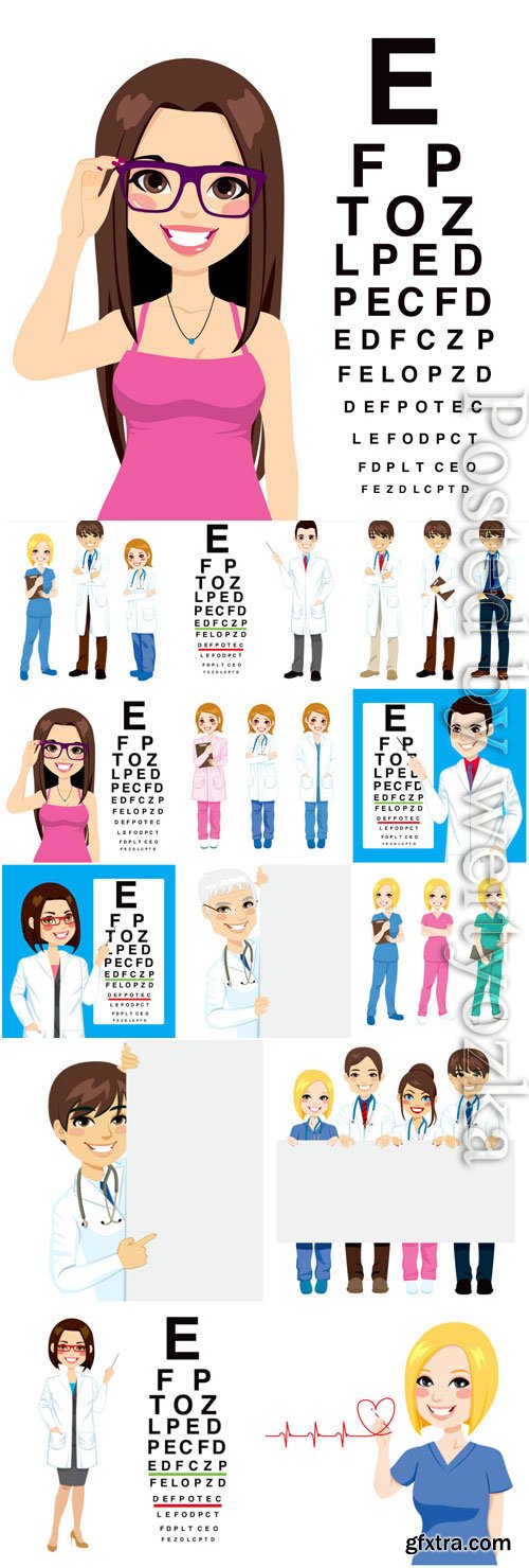 People doctors, medicine in vector