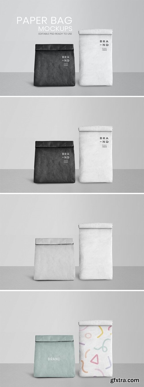 Eco-friendly minimal paper bag mockup