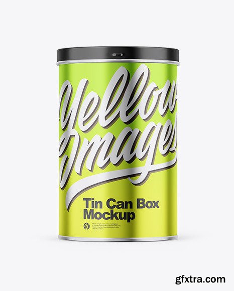 Glossy Metallic Tin Can Box Mockup 82806