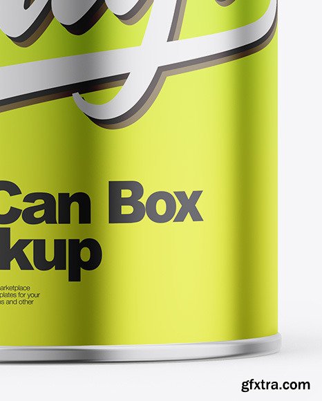 Glossy Metallic Tin Can Box Mockup 82806