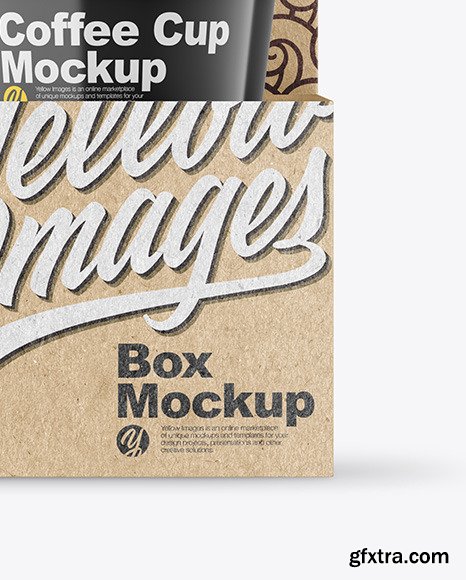 Glossy Coffee Cups in Kraft Paper Holder Mockup 82747