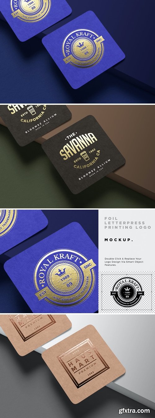 Kraft Paper Letterpress Logo Mockup